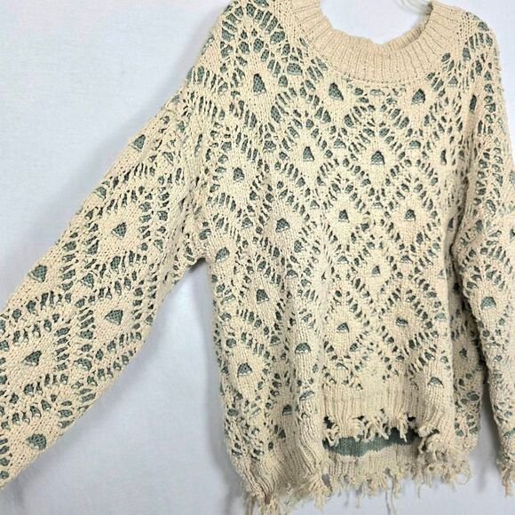 Gimmicks by BKE Distressed Open Knit Sweater XL - Picture 2 of 7